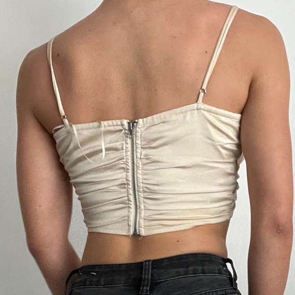 CottonCandy LA Cropped Silk Blouse - Picture 3 of 4